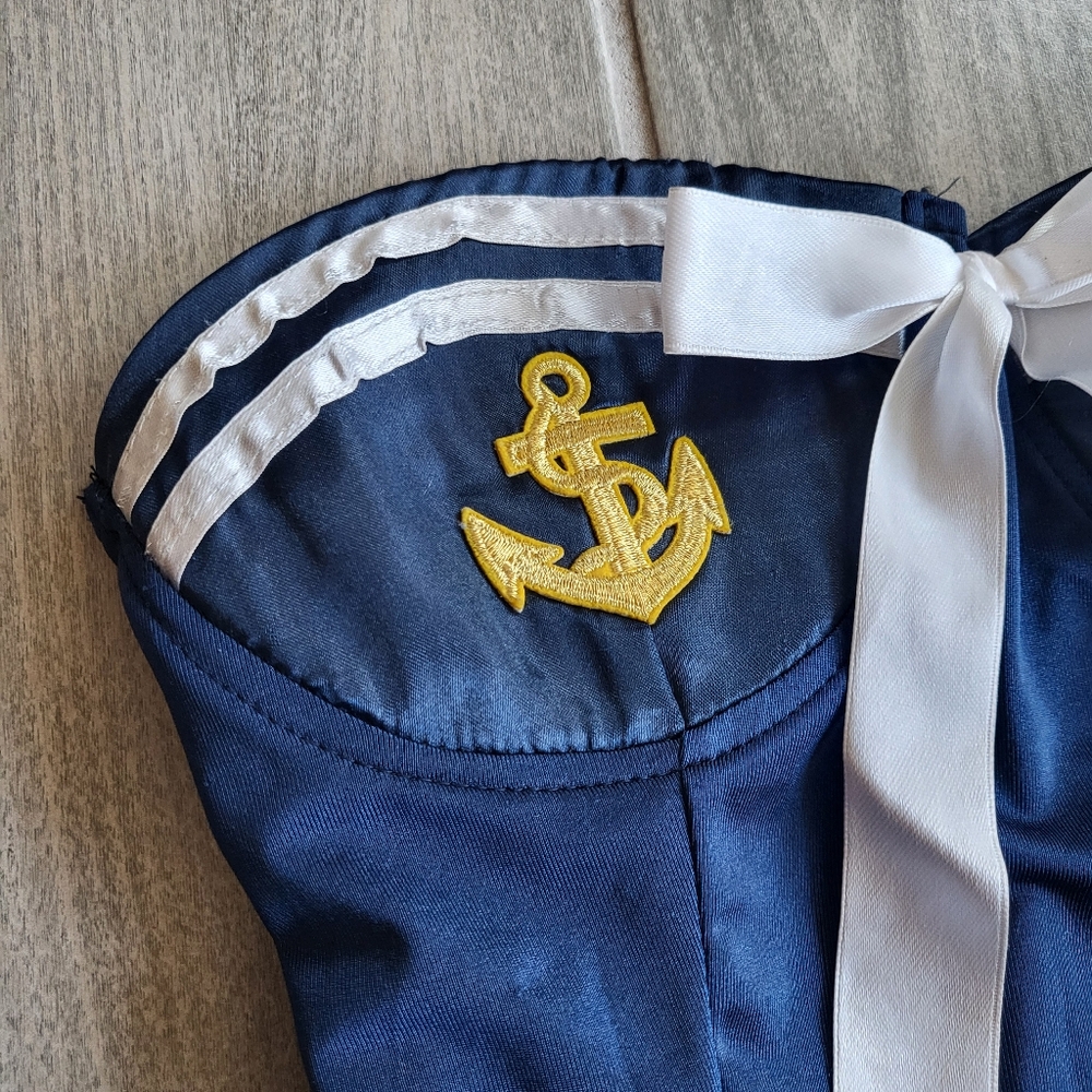 Sexy Sailor navy nautical pinup cosplay Halloween Costume blue - Picture 10 of 13